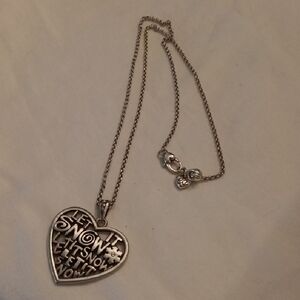 Brighton Winter Joy "Let it Snow" heart pendant With 16 In Chain